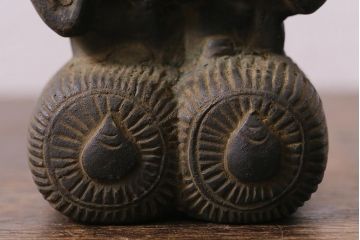 アンティーク雑貨　明治期　古銅　恵比寿・大黒像　置物(ブロンズ、時代物)(R-042564)