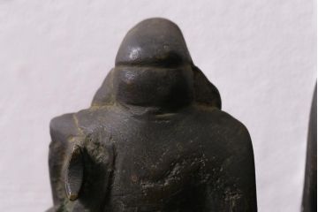 アンティーク雑貨　明治期　古銅　恵比寿・大黒像　置物(ブロンズ、時代物)(R-042564)