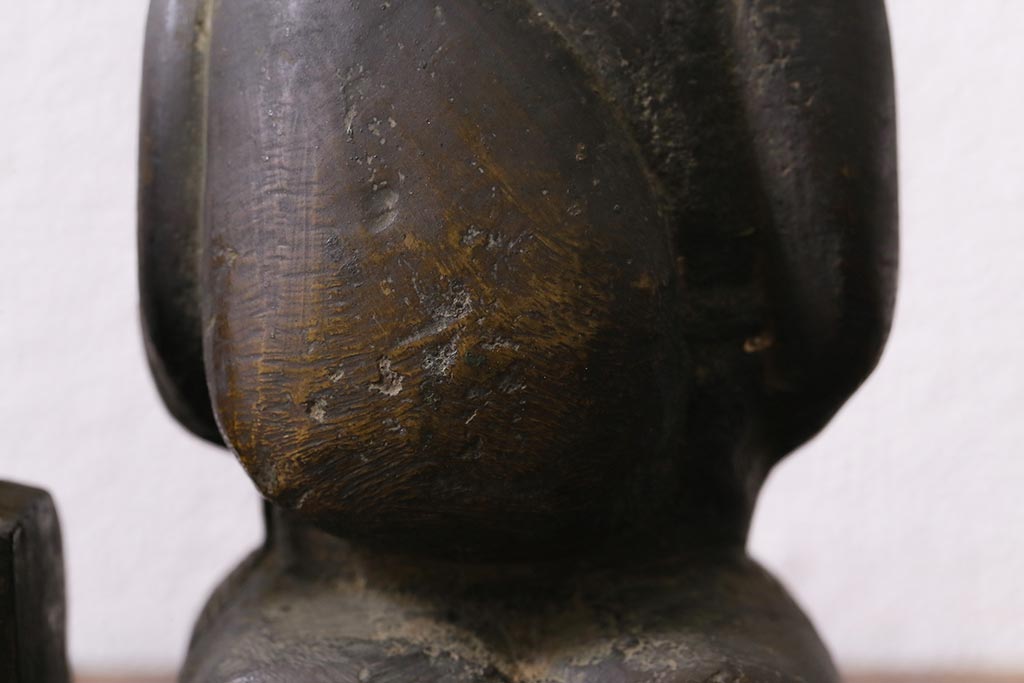 アンティーク雑貨　明治期　古銅　恵比寿・大黒像　置物(ブロンズ、時代物)(R-042564)