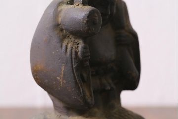 アンティーク雑貨　明治期　古銅　恵比寿・大黒像　置物(ブロンズ、時代物)(R-042564)