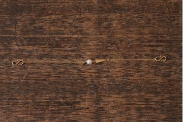 ヴィンテージアクセサリー　K18(18金)　パール　羽織紐(真珠、和装小物、ビンテージ)(R-042565)