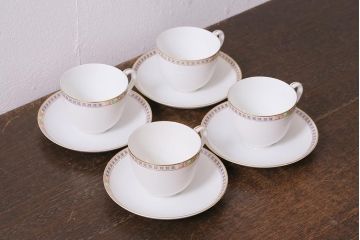 アンティーク雑貨　昭和初期　東洋陶器　カップ&ソーサー4客(トートー、TOTO)(R-042569)