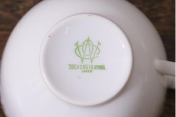アンティーク雑貨　昭和初期　東洋陶器　カップ&ソーサー4客(トートー、TOTO)(R-042569)