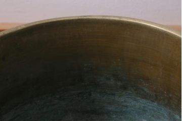 アンティーク雑貨　取っ手がおしゃれな真鍮火鉢一対(手あぶり、金属火鉢)(R-042571)