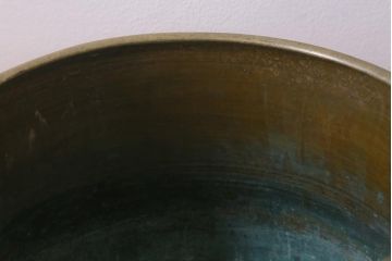 アンティーク雑貨　取っ手がおしゃれな真鍮火鉢一対(手あぶり、金属火鉢)(R-042572)