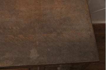 アンティーク家具　栗材　大振りサイズのレトロな木製の片袖デスク(ワークデスク、机、在宅ワーク、在宅用)(R-042580)