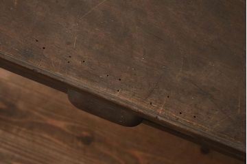 アンティーク家具　栗材　大振りサイズのレトロな木製の片袖デスク(ワークデスク、机、在宅ワーク、在宅用)(R-042580)