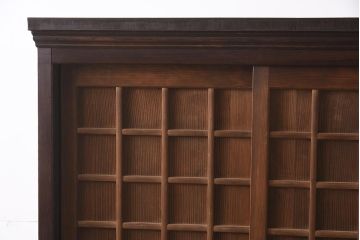 アンティーク家具　黒柿材　古い趣が魅力の木製下駄箱(収納棚、キャビネット)(R-042582)