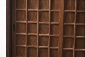 アンティーク家具　黒柿材　古い趣が魅力の木製下駄箱(収納棚、キャビネット)(R-042582)