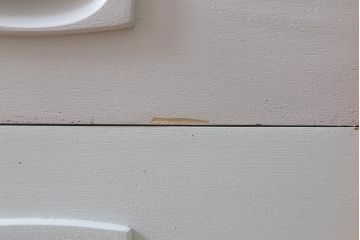 北欧ヴィンテージ　ペイント家具　チーク材　さわやかなペイントがお洒落なチェスト(引き出し・サイドチェスト、ビンテージ)(R-042584)