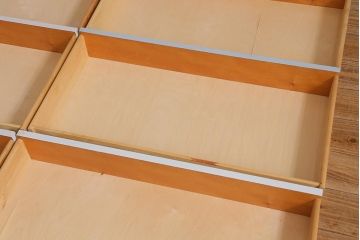 北欧ヴィンテージ　ペイント家具　チーク材　さわやかなペイントがお洒落なチェスト(引き出し・サイドチェスト、ビンテージ)(R-042584)