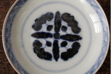 アンティーク雑貨　江戸期　古伊万里　色絵染付蓋茶碗2客セット(和食器)(R-042587)