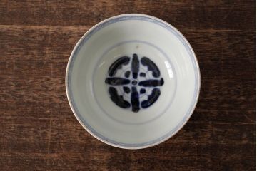 アンティーク雑貨　江戸期　古伊万里　色絵染付蓋茶碗2客セット(和食器)(R-042587)