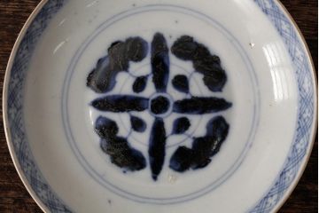 アンティーク雑貨　江戸期　古伊万里　色絵染付蓋茶碗2客セット(和食器)(R-042588)