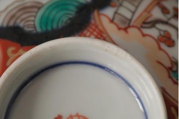 アンティーク雑貨　江戸期　古伊万里　色絵染付蓋茶碗2客セット(和食器)(R-042588)