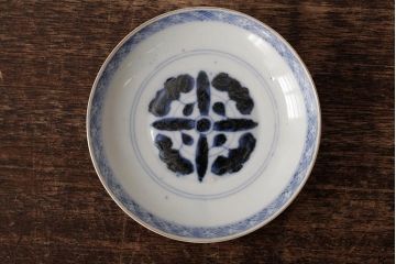 アンティーク雑貨　江戸期　古伊万里　色絵染付蓋茶碗2客セット(和食器)(R-042588)