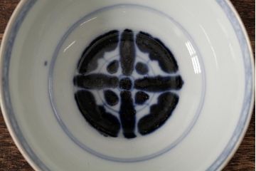 アンティーク雑貨　江戸期　古伊万里　色絵染付蓋茶碗2客セット(和食器)(R-042588)