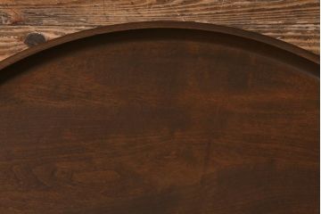 昭和中期　桂(カツラ)材一枚板　大きな刳り貫き盆(丸盆、くりぬき盆)(R-042591)