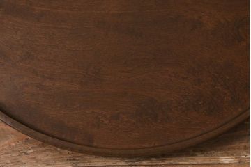 昭和中期　桂(カツラ)材一枚板　大きな刳り貫き盆(丸盆、くりぬき盆)(R-042591)