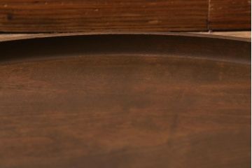 昭和中期　桂(カツラ)材一枚板　大きな刳り貫き盆(丸盆、くりぬき盆)(R-042591)