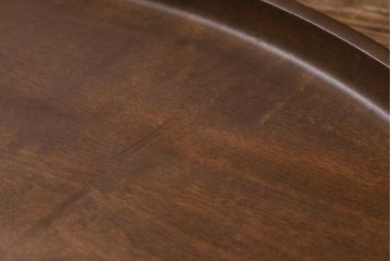 昭和中期　桂(カツラ)材一枚板　大きな刳り貫き盆(丸盆、くりぬき盆)(R-042591)