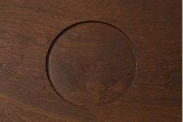 昭和中期　桂(カツラ)材一枚板　大きな刳り貫き盆(丸盆、くりぬき盆)(R-042591)