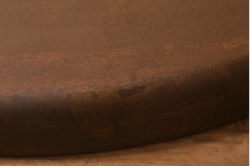 昭和中期　桂(カツラ)材一枚板　大きな刳り貫き盆(丸盆、くりぬき盆)(R-042591)