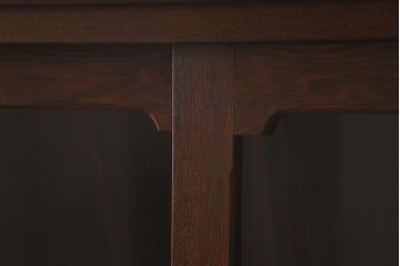 和製アンティーク　大正昭和初期　ニレ材　大正ロマン　落ち着いた大人の優美さ漂うブックケース(本箱、戸棚、飾り棚)(R-042595)