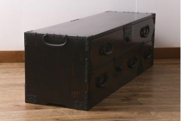 和製アンティーク　明治大正期　前面ケヤキ材　刀箪笥をリメイクしたサイドボード(リビングボード、チェスト、収納棚、テレビボード)(R-042596)