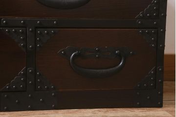 和製アンティーク　明治大正期　前面ケヤキ材　刀箪笥をリメイクしたサイドボード(リビングボード、チェスト、収納棚、テレビボード)(R-042596)