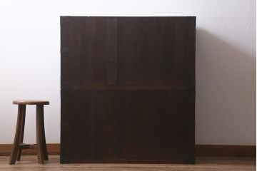 アンティーク家具　和製アンティーク　明治期　総桐材　上手物　銅金具　新潟産　観音扉　十字金具　重ね箪笥(時代箪笥、衣装箪笥、古箪笥、桐箪笥、桐たんす)(R-042597)