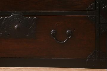 アンティーク家具　明治期　前面ケヤキ材　木地呂塗り　繊細で上質な仙台姫箪笥(時代箪笥、衣装箪笥)(R-042598)