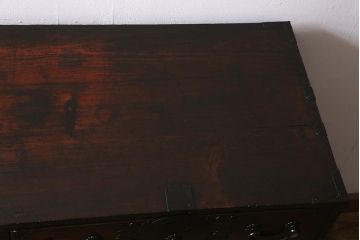 アンティーク家具　明治期　前面ケヤキ材　木地呂塗り　繊細で上質な仙台姫箪笥(時代箪笥、衣装箪笥)(R-042598)