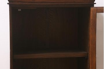和製アンティーク　大正昭和初期　栗材　珍しいコンパクトサイズの収納棚(飾り棚、サイドキャビネット)(R-042600)