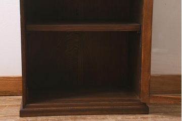 和製アンティーク　大正昭和初期　栗材　珍しいコンパクトサイズの収納棚(飾り棚、サイドキャビネット)(R-042600)