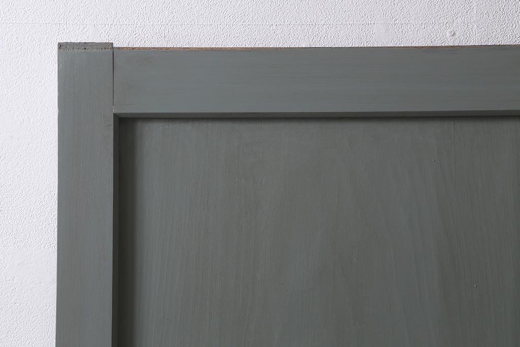 アンティーク建具　明治大正期　アンティークペイント　グレイッシュな色味がお洒落な板戸1枚(引き戸、建具)(R-042609)
