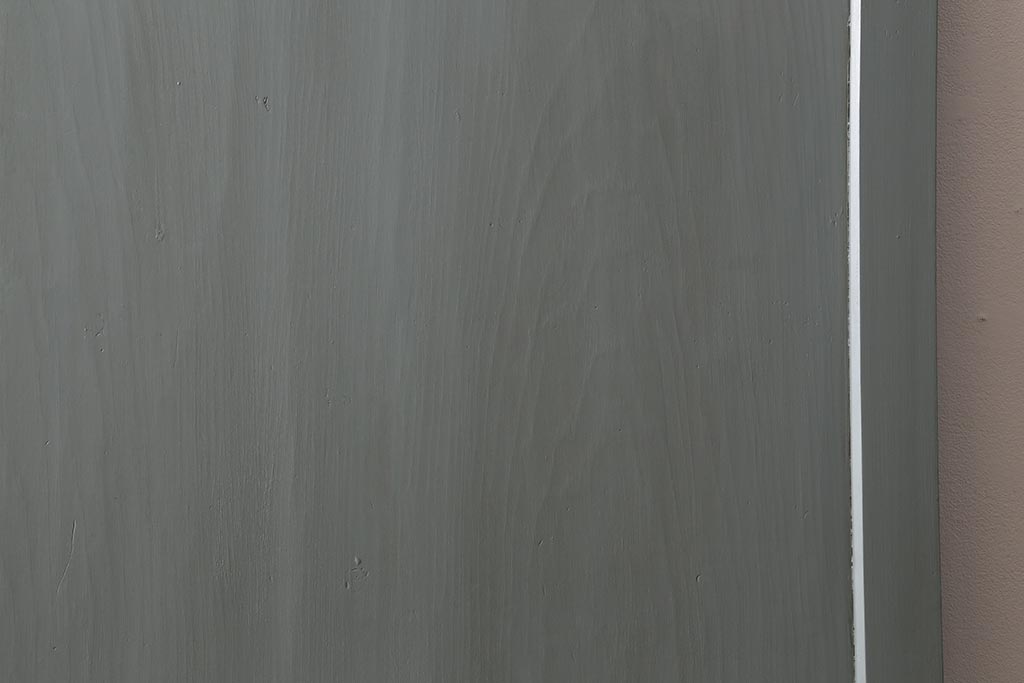 アンティーク建具　明治大正期　アンティークペイント　グレイッシュな色味がお洒落な板戸1枚(引き戸、建具)(R-042609)