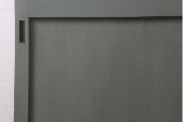 アンティーク建具　明治大正期　アンティークペイント　グレイッシュな色味がお洒落な板戸1枚(引き戸、建具)(R-042609)