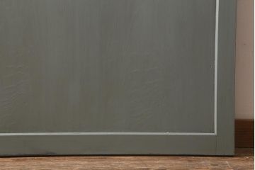 アンティーク建具　明治大正期　アンティークペイント　グレイッシュな色味がお洒落な板戸1枚(引き戸、建具)(R-042609)
