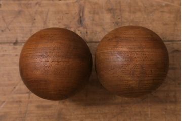 アンティーク雑貨　和製アンティーク　欅材　激レア!大正昭和初期の木製ボーリングセット(おもちゃ、ディスプレイ)(R-042610)