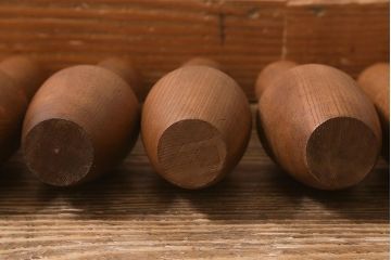 アンティーク雑貨　和製アンティーク　欅材　激レア!大正昭和初期の木製ボーリングセット(おもちゃ、ディスプレイ)(R-042610)