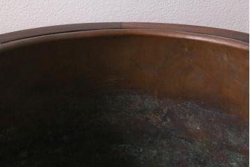 アンティーク雑貨　和製アンティーク　紫檀(シタン)材　珍品　円筒形　上質な造りの丸火鉢(手あぶり、木製火鉢)(R-042611)