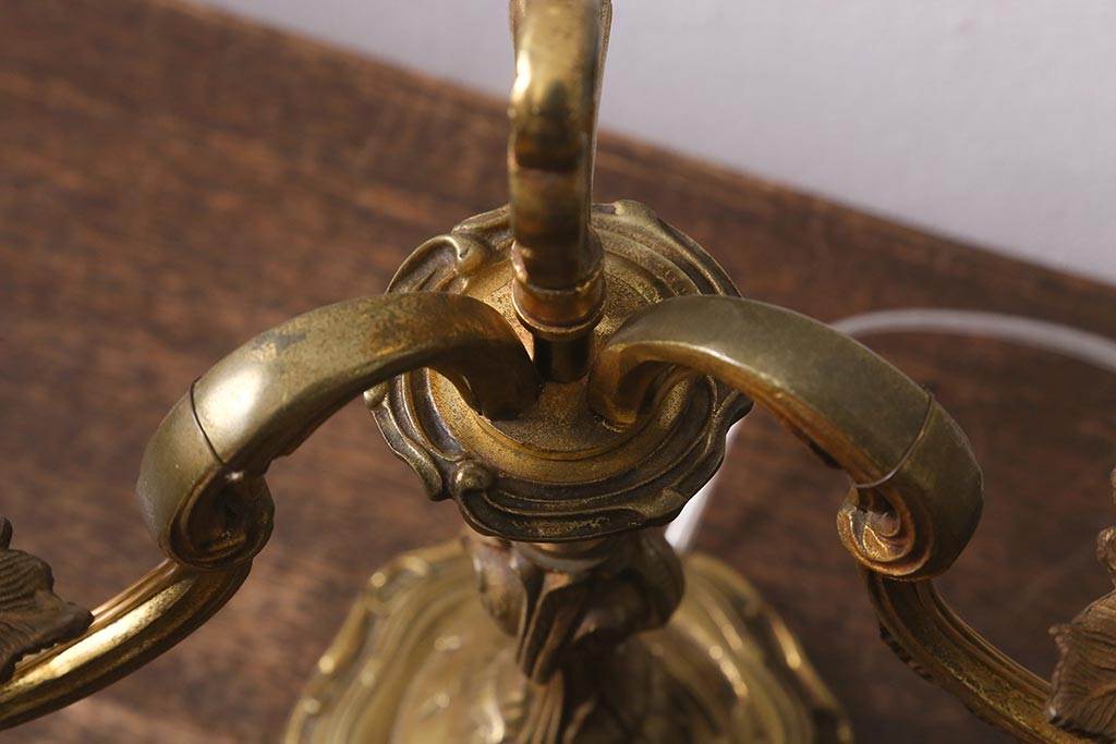 ヴィンテージ照明　フランス　キャンドルスタンド型　エレガントなデザインのテーブルランプ(スタンドライト、卓上照明、ビンテージ)(R-042615)