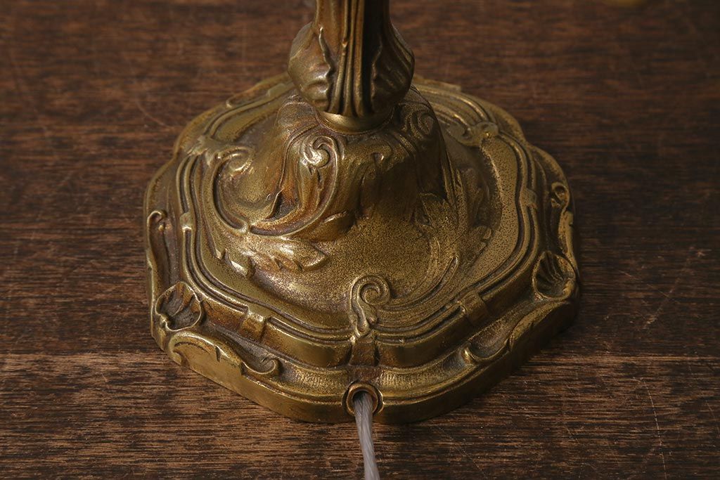 ヴィンテージ照明　フランス　キャンドルスタンド型　エレガントなデザインのテーブルランプ(スタンドライト、卓上照明、ビンテージ)(R-042615)