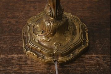 ヴィンテージ照明　フランス　キャンドルスタンド型　エレガントなデザインのテーブルランプ(スタンドライト、卓上照明、ビンテージ)(R-042615)