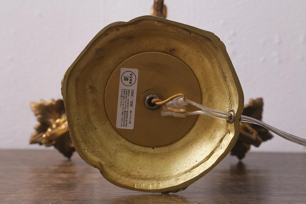 ヴィンテージ照明　フランス　キャンドルスタンド型　エレガントなデザインのテーブルランプ(スタンドライト、卓上照明、ビンテージ)(R-042615)