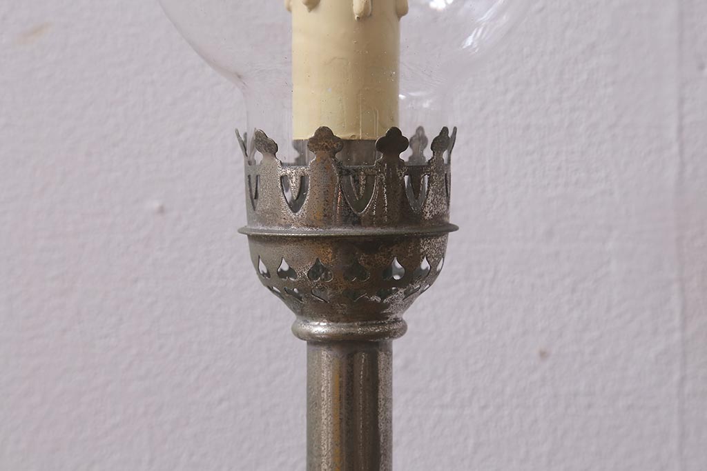 アンティーク照明　昭和初期　ガスランプリメイク　レトロな雰囲気が魅力のテーブルランプ(スタンドライト、卓上照明)(R-042617)