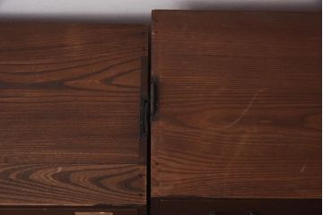 アンティーク家具　ケヤキ・桐・黒柿材　衣装盆付き　上手物の重ね衣装箪笥(和服箪笥、着物箪笥、収納箪笥、キャビネット)(R-042623)