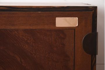 アンティーク家具　ケヤキ・桐・黒柿材　衣装盆付き　上手物の重ね衣装箪笥(和服箪笥、着物箪笥、収納箪笥、キャビネット)(R-042623)