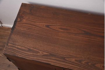 アンティーク家具　ケヤキ・桐・黒柿材　衣装盆付き　上手物の重ね衣装箪笥(和服箪笥、着物箪笥、収納箪笥、キャビネット)(R-042623)